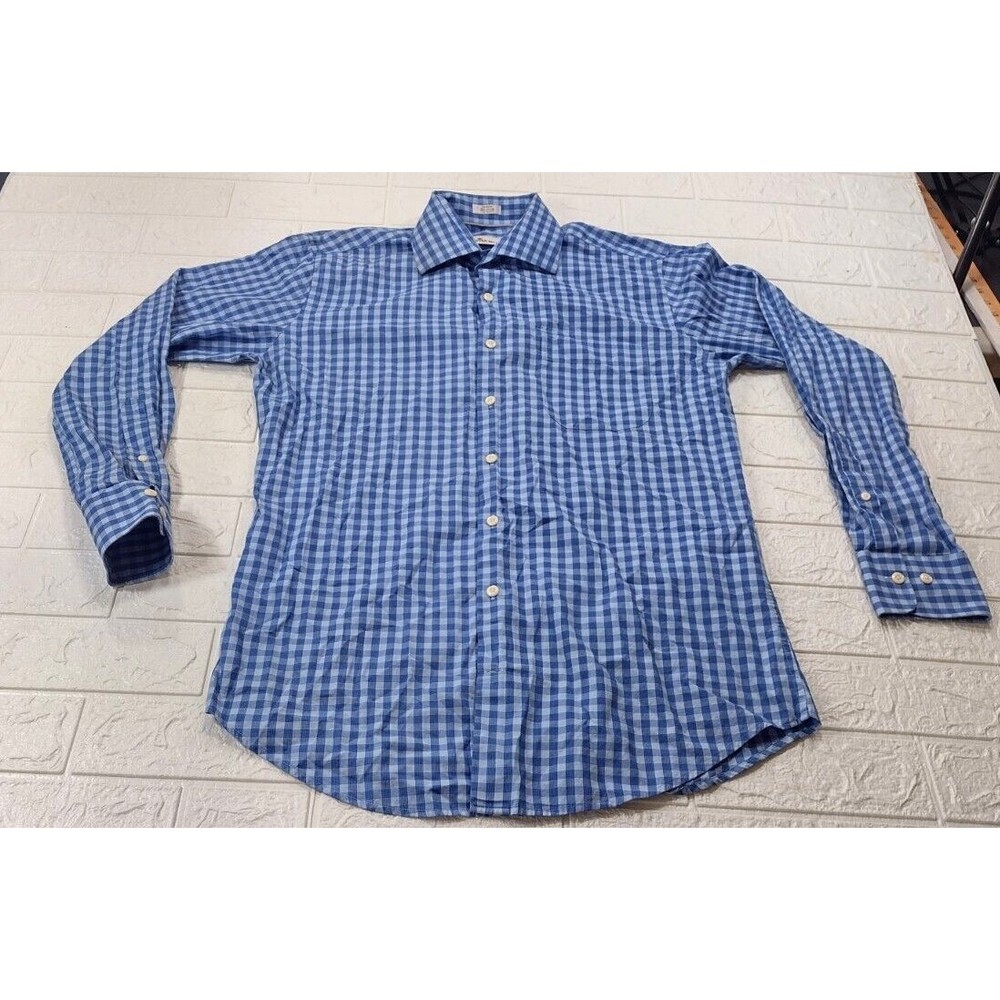 Peter Millar Shirt Blue Long Sleeve Button Up Men's Size M